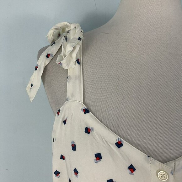 NWT Gap Button Front Shirt Dress Tie-Shoulder Pockets Sz 14 Summer Casual Resort - Picture 5 of 12